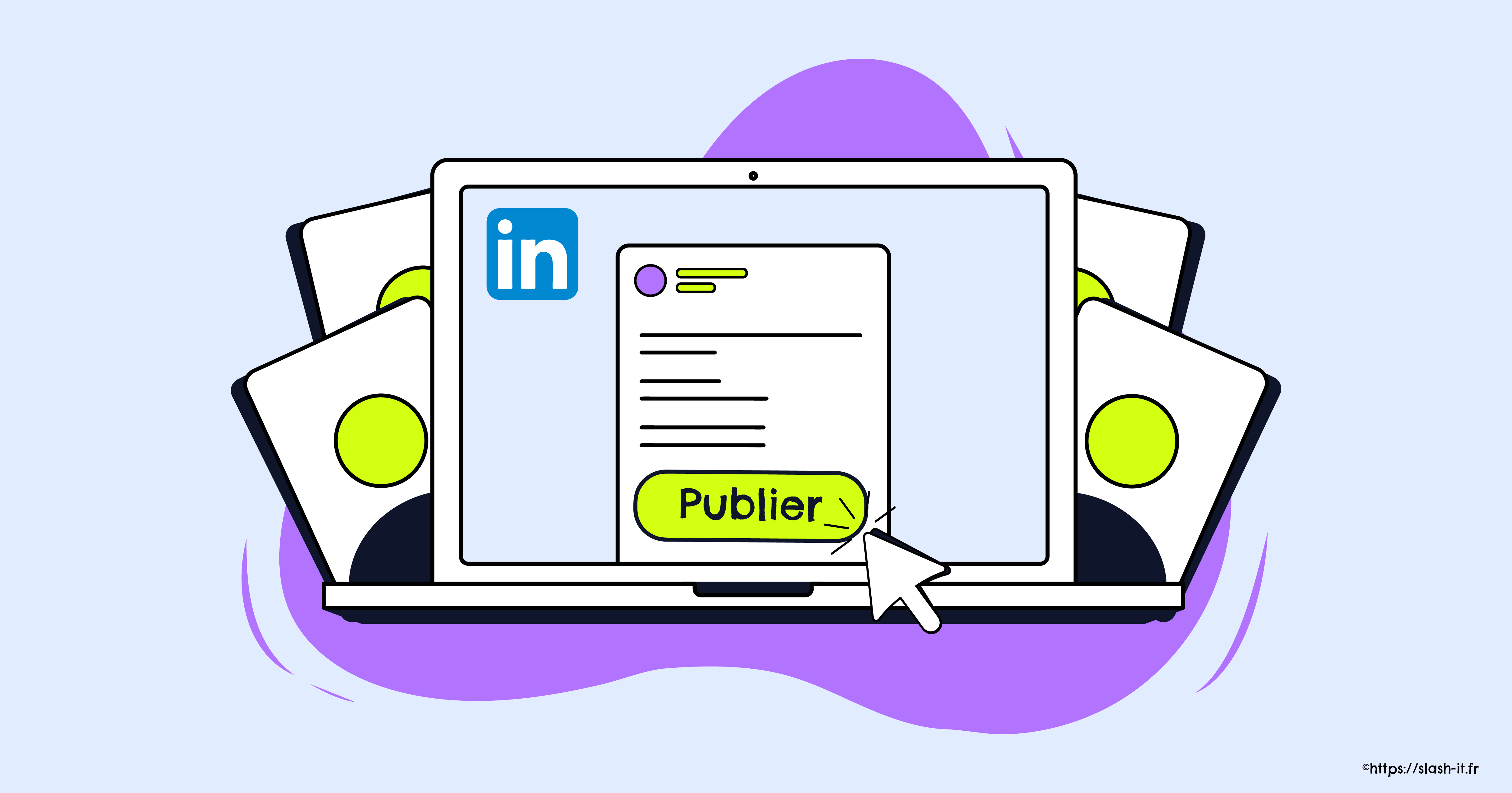 Visuel Slash it : 5 types de contenus à publier sur LinkedIn, quand on est une TPE PME