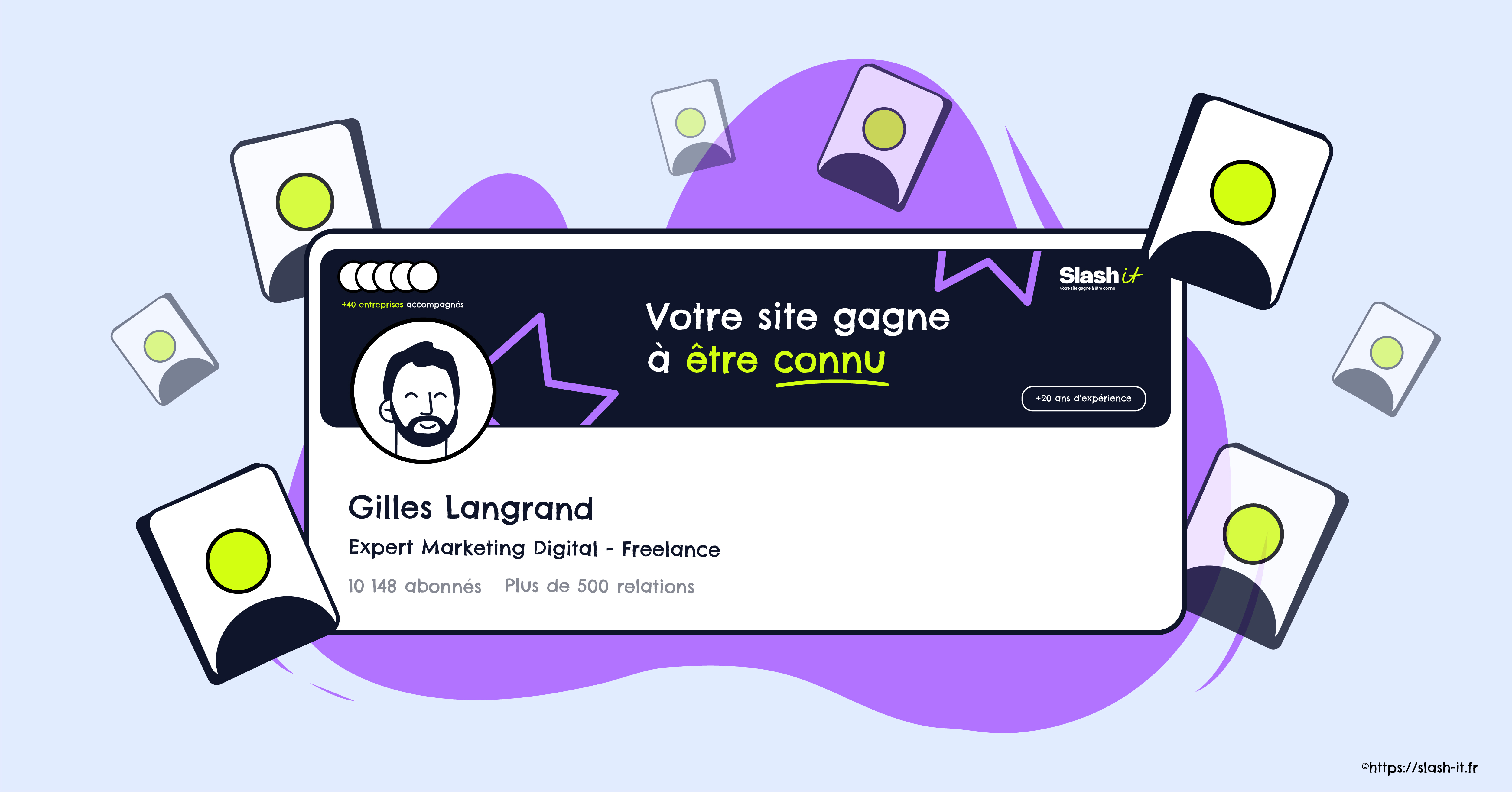 Visuel Slash it : Astuces pour développer ses relations sur son profil Linked-In