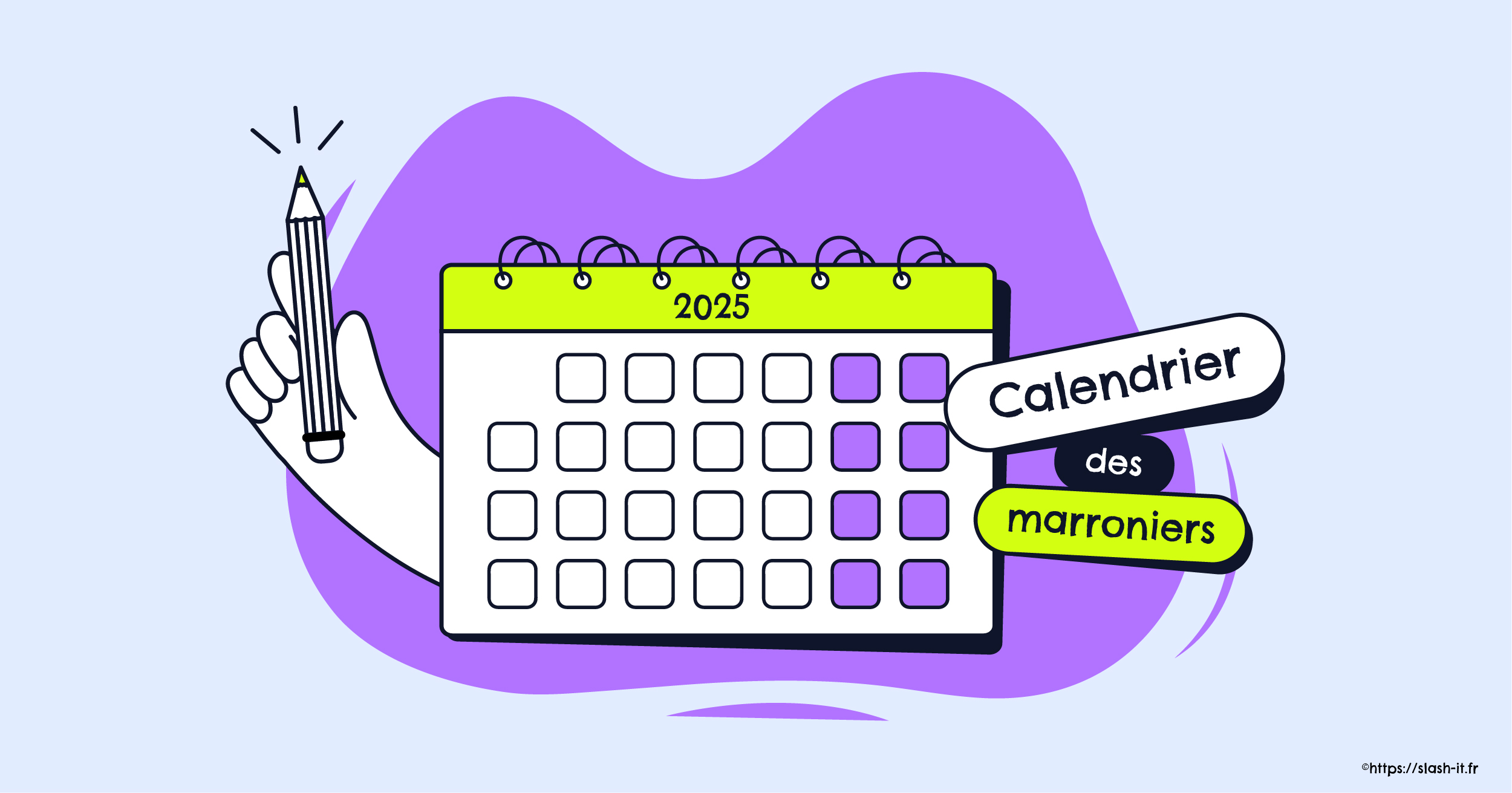 Visuel Slash-it : Calendrier des marronniers 2025