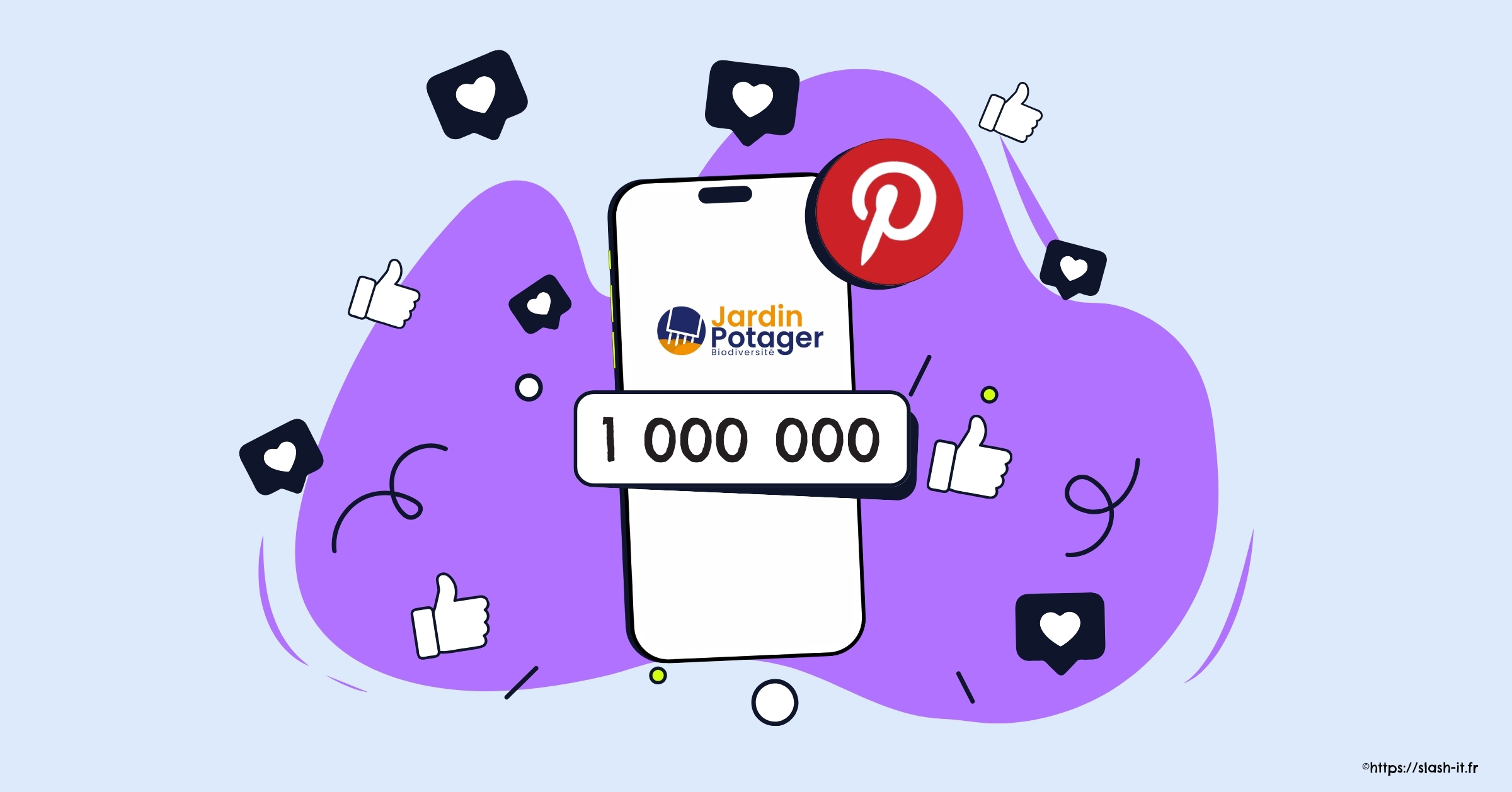 Visuel Slash-it : Comment Jardin-Potager-Biodiversité génère plus d'1 million de vues 
d'épingle par mois sur Pinterest depuis 3 ans ?