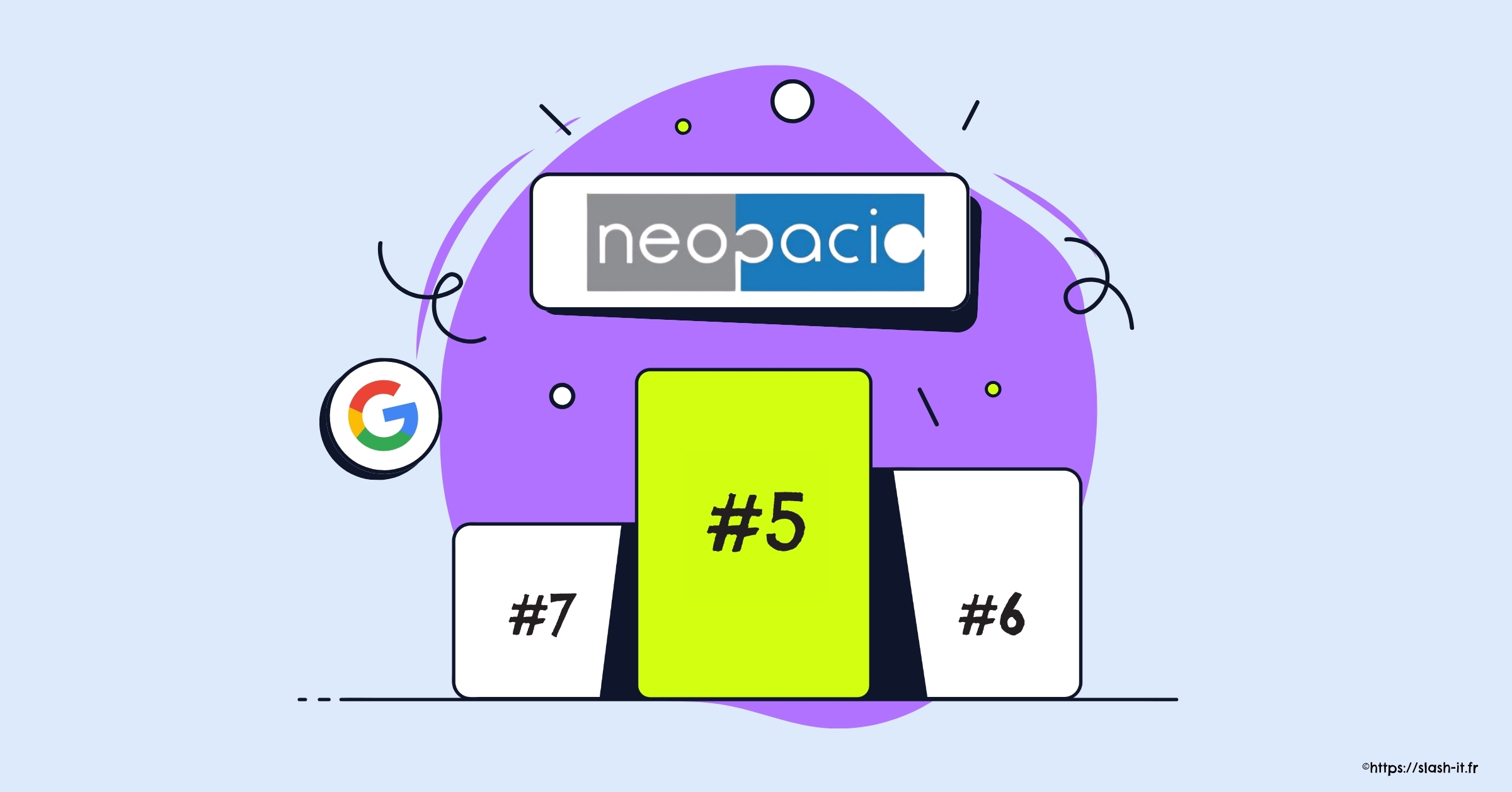 Visuel Slash-it : Comment Neopacio est arrivé dans les 5 premiers résultat de Google sur la requête 