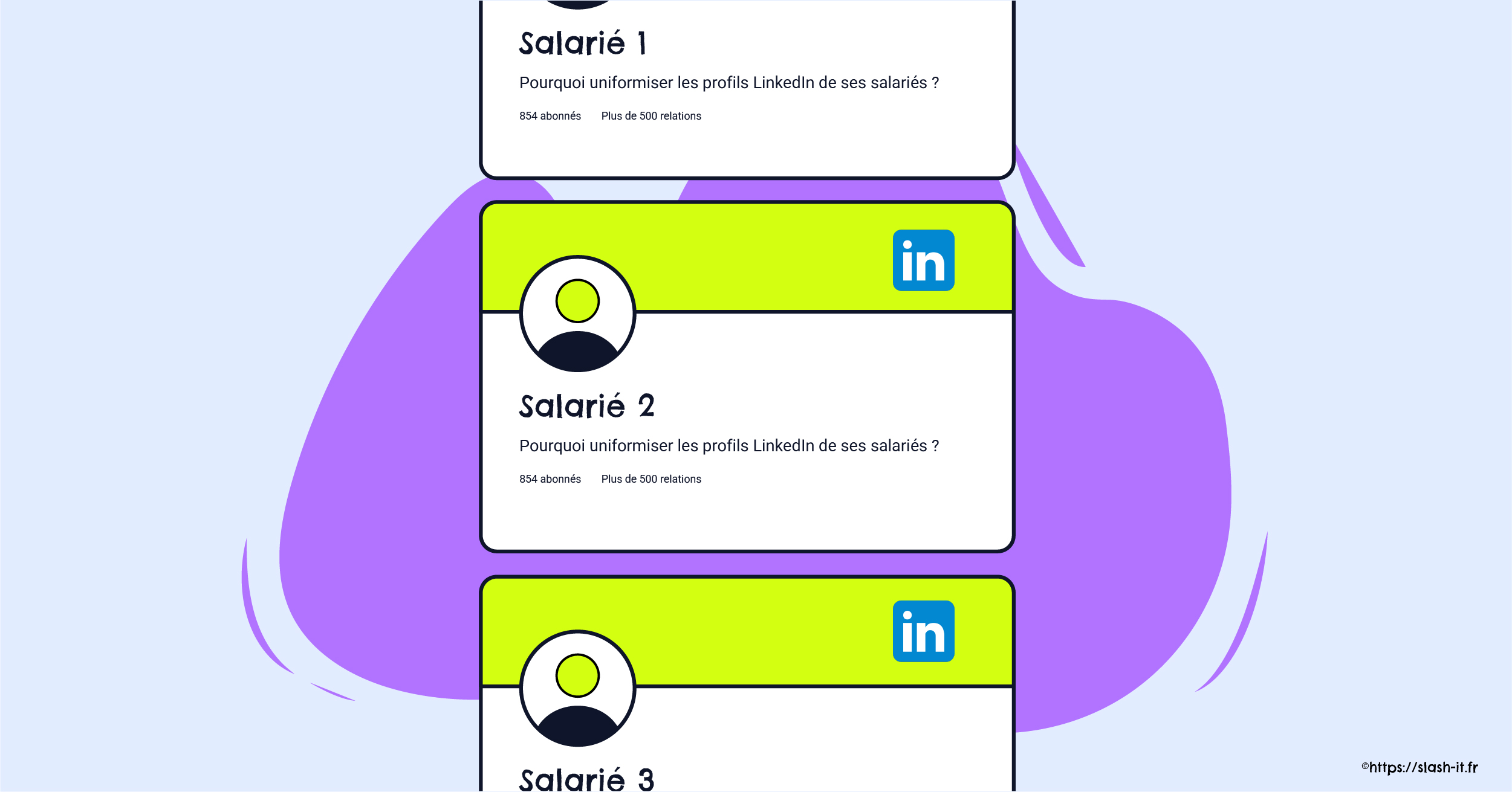 Visuel Slash it : Pourquoi uniformiser les profils Linked-In de ses salariés