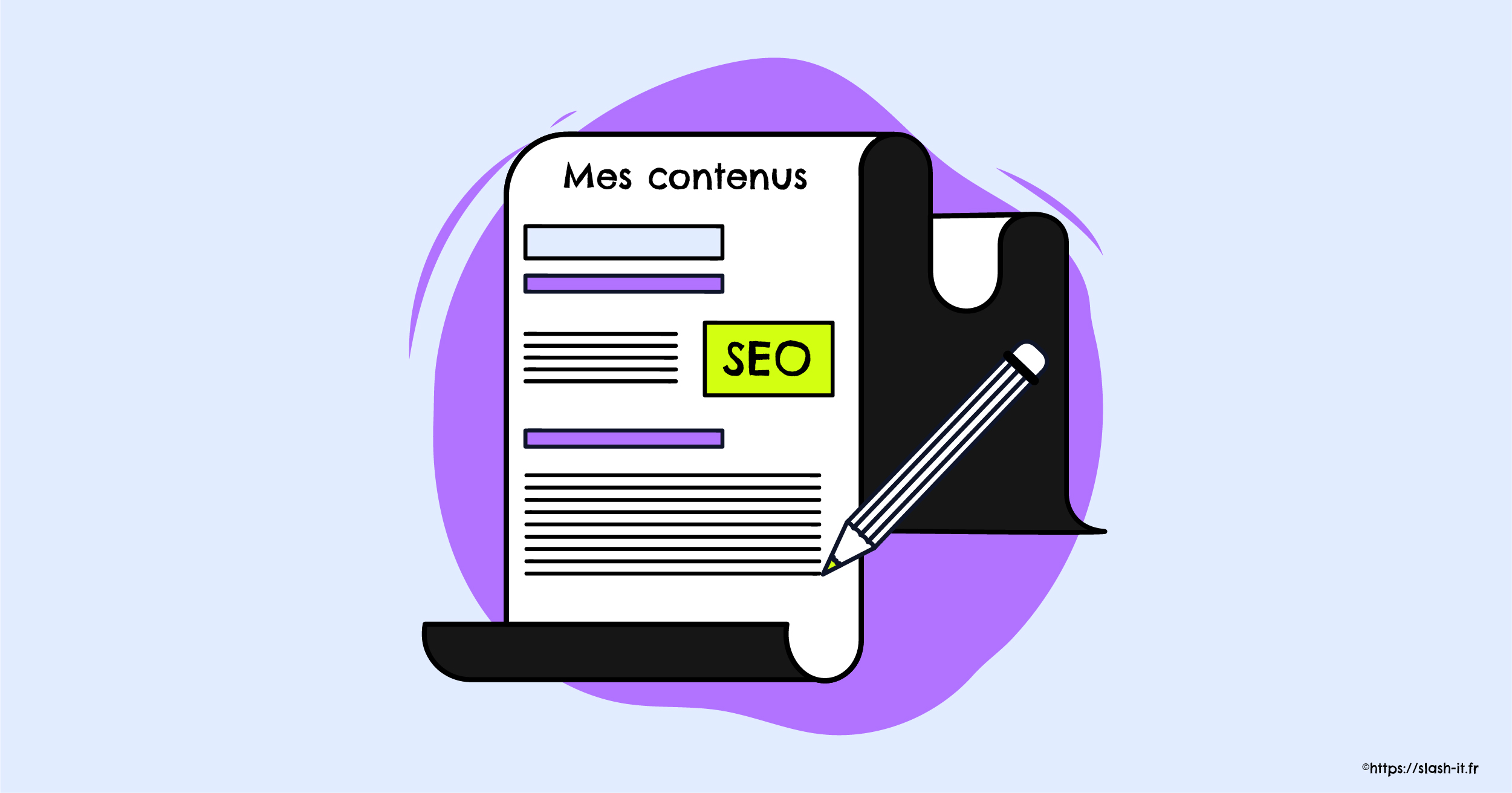 Visuel Slash it : Rédaction de contenu SEO