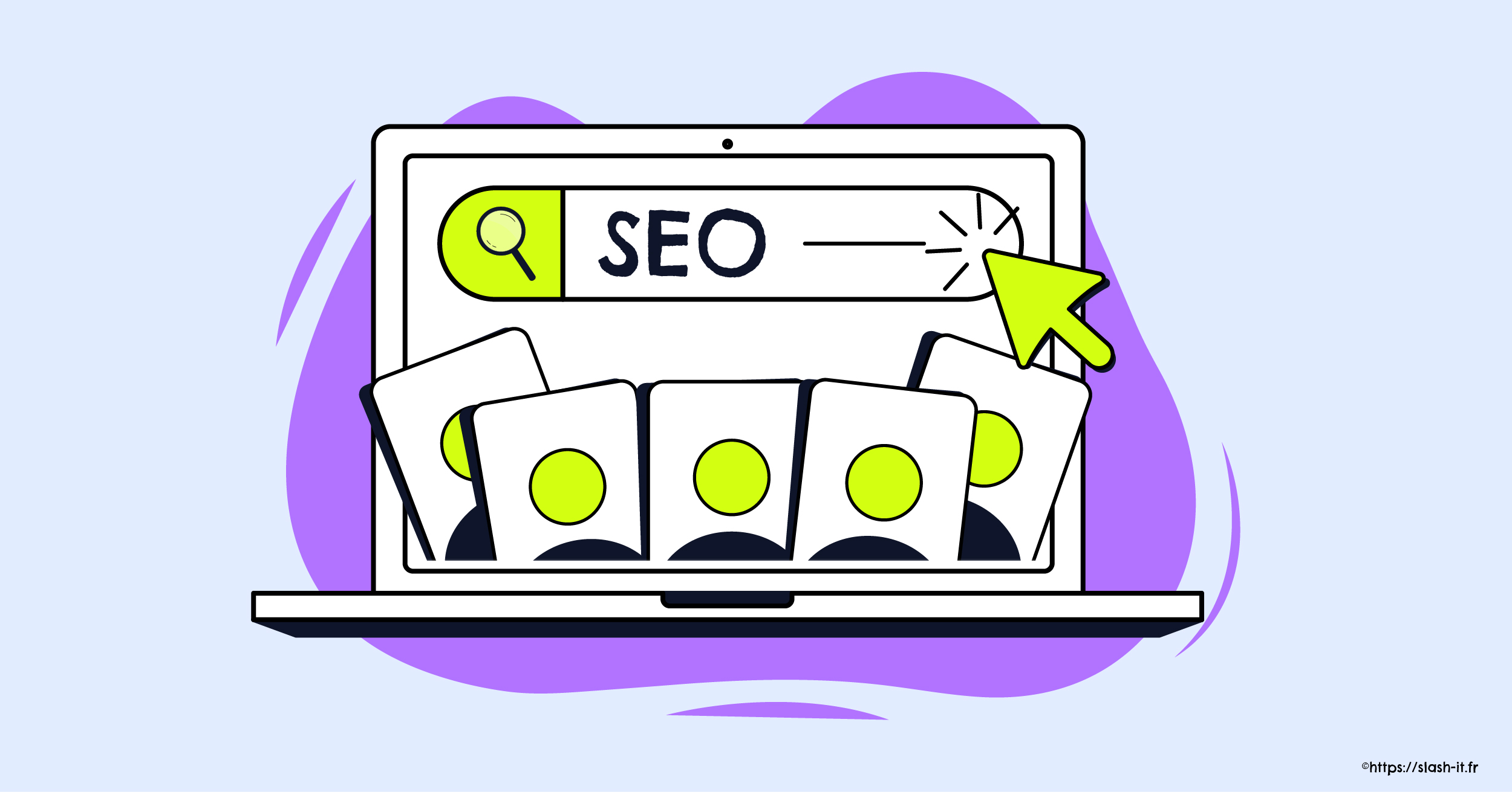 Visuel Slash it : Trouver ses premiers clients quand on est freelance grâce au SEO